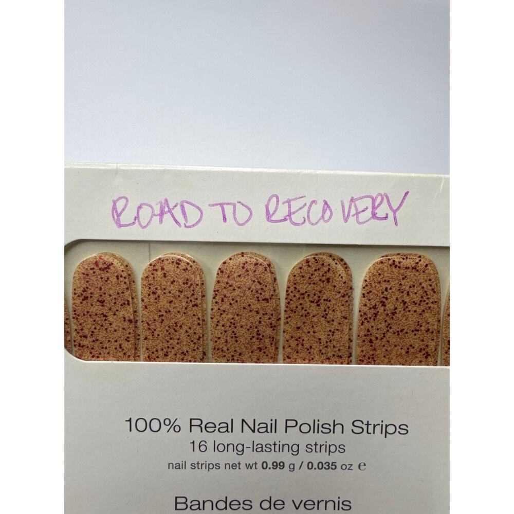 NWT Color Street "Road to Recovery” Red Glitter Nail Strips